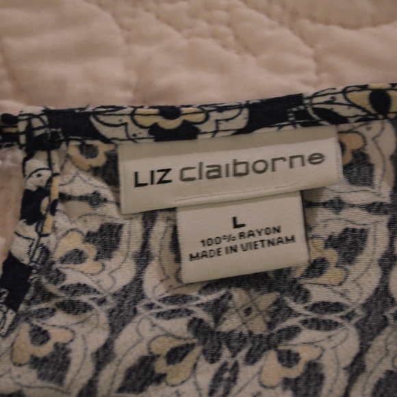 Liz Claiborne Navy/White Tank L - Picture 4 of 5